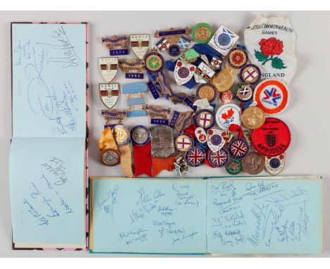 Cyril A. Sinfield MBE&nbsp;a nice collection of enamel and other lapel badges including 1948 Olympic lapel badge, 1953 AAA Co
