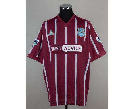 Steve Howey claret and white number 24 Manchester City short sleeved away shirt 2002/03, Le Coq Sportif&nbsp; size 50/52, V n