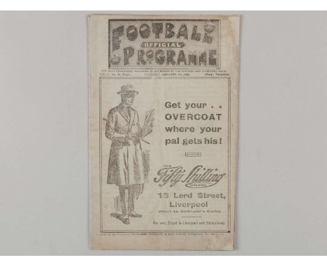 Liverpool v. Chelsea / Everton Reserves v. Stoke Reserves combined match programme, 1st January 1924, spine taped, some resto