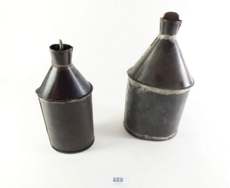 A GPO tin fuel bottle and a Post office tin fuel bottle 
