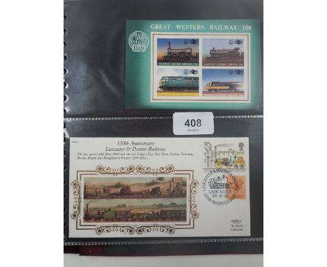 Benham album of GB QEII travelling post office postmarked special-to-event covers, for routes throughout the UK, in the 1986-