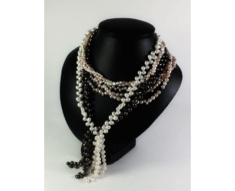 Four various freshwater pearl necklaces 