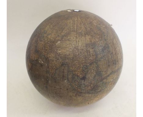 An antique terrestrial globe