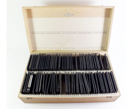 A box of early 20thC magic lantern slides pertaining to Egypt and Egyptology, approx 85 slides in total.