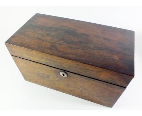 An early 19thC rosewood tea caddy 