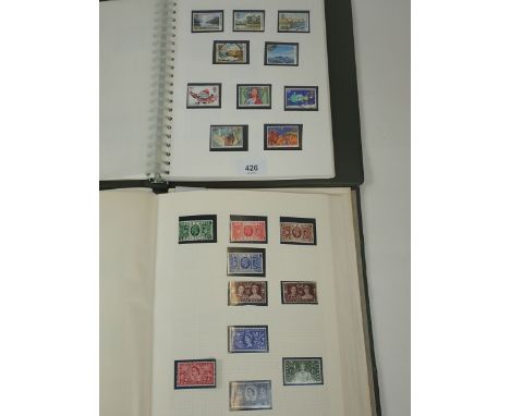 Box of GB stamp albums (5) plus folder of loose pages etc with 2 SG 'Collect British stamps' catalogues (2008 &amp; 2019) and