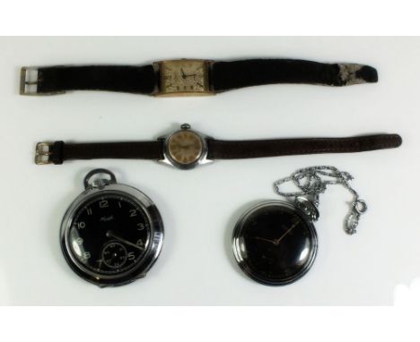 Two pocket watches and two ladies wrist watches 