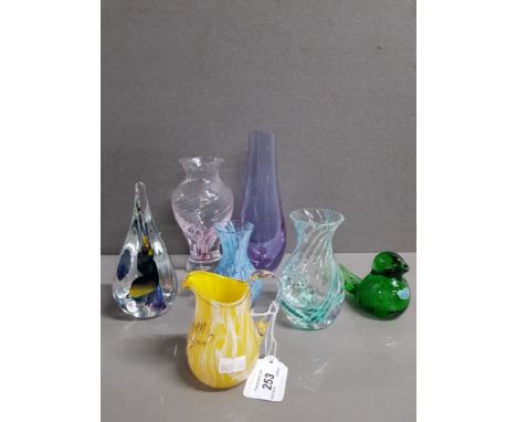 7 PIECES OF ASSORTED GLASS WARE INC CAITHNESS