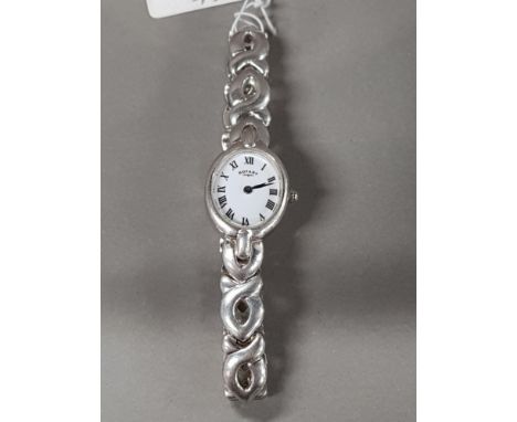 ROTARY SILVER CASED WATCH