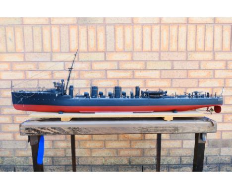 HMS Mohawk  - A built WW1 'HMS Mohawk' Tribal Class Destroyer. The kit built vessel (similar in style to a Deans Marine kit) 