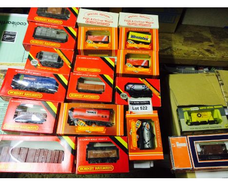 Die-cast : '00' gauge Hornby wagons, all boxed, incl Texaco, Weetabix, plus 1 x Wren, 1 x Lima, 19 in total, all good cond.
