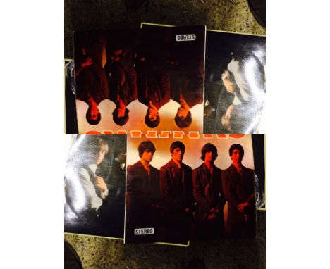 Records : Rolling Stones 1st/2nd/3rd albums in total, 7 plus Kinks album, all in good order.