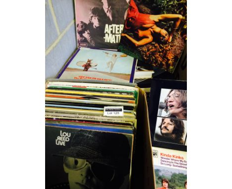 Records : Box of classic rock albums incl Beatles, Kinks, The Who, Rolling Stones etc, 40+.