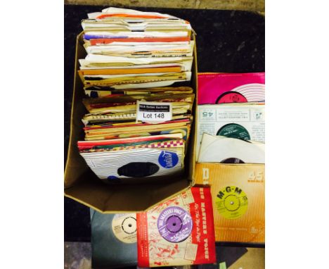 Records : A box of 150+ singles, 1960's inc Kinks, Dylan, Little Richard, Stones, The Who etc.