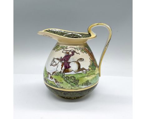 Designed inspired by George Morland (English, 1763-1804) fox hunting paintings. Features a huntsman waving his whip over his 