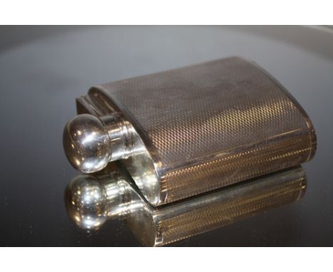 A HALLMARKED SILVER HIP FLASK