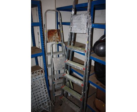 THREE SETS OF STEP LADDERS