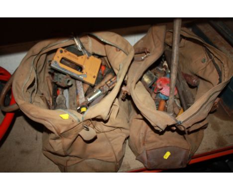 TWO TOOL BAGS WITH CONTENTS TO INCLUDE A MIXTURE OF HAND TOOLS