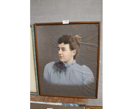 AN ANGLO CHINESE PORTRAIT OF AN ENGLISH LADY - SEE VERSO