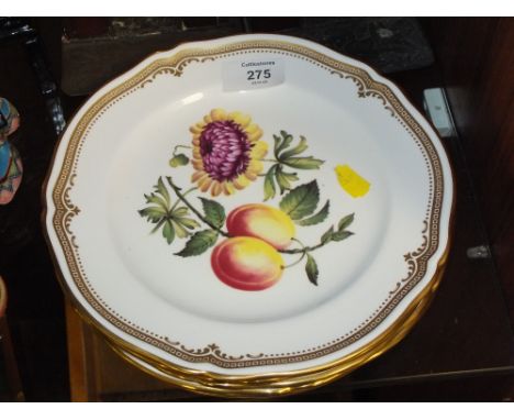 A SET OF SIX&nbsp;SPODE FRUIT AND FLOWER CABINET PLATES