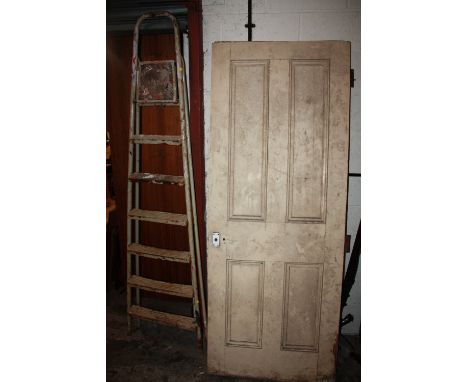 TWO VINTAGE DOORS PLUS A LADDER