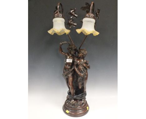 A MODERN RESIN TYPE FIGURATIVE TABLE LAMP