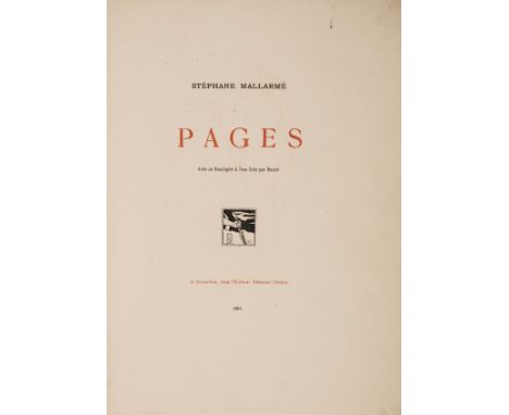 Mallarmé (Stéphane) Pages, unnumbered copy from an edition limited to 325, signed by the author on limitation leaf, but with 