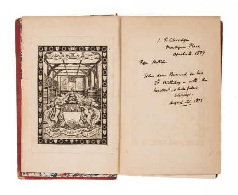 NO RESERVE Coleridge family copies.- Coleridge (Samuel Taylor) Specimens of the table talk of Samuel Taylor Coleridge, second