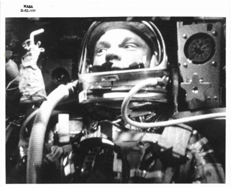 Space.- John Glenn in orbit, Mercury-Atlas 6, February 20, 1962; vintage gelatin silver print on fibre-based paper, NASA S-62