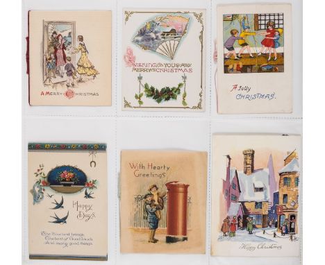 Christmas &amp; greetings cards.- Collection of c. 120 Christmas and greetings cards, sm. 8vo et infra, v.s., v.d., [c. 1880-