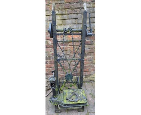 Sack lifting barrow maker T Rushby South Ruskington &amp; a set of scales