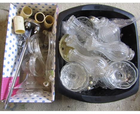 Box of chandelier parts