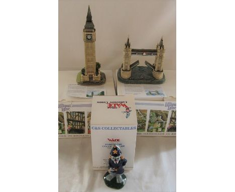 2 boxed limited edition Lilliput Lane Queen's Diamond Jubilee Big Ben 902/2012 and London Bridge 1401/2012 &amp; boxed Wade P