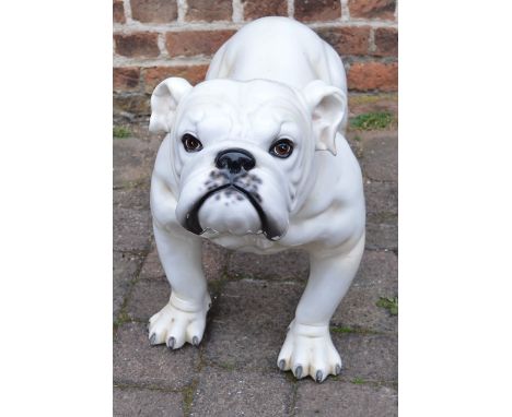 Large ceramic bulldog (repair to two legs) &amp; a classical statue
