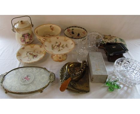 Various ceramics and glassware, kodak camera, crumb tray etc