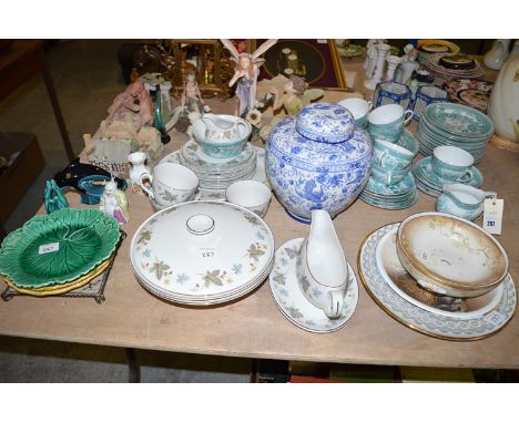 A Continental part tea service; a 'Burleigh' Burslem ware ginger jar; Vinewood Ridgeway 'White Mist' part dinner and tea serv