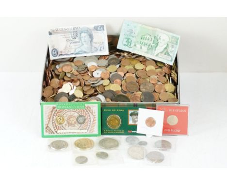 A large collection of mainly World coins to include many European examples together with some silver examples. 