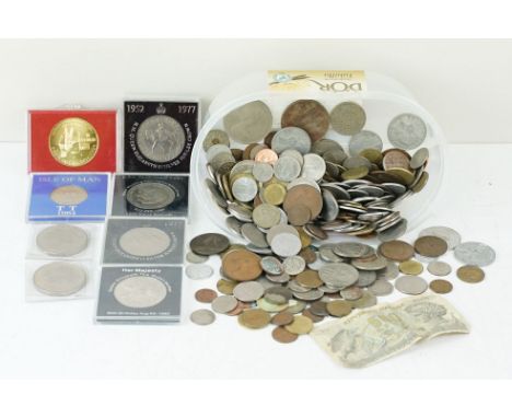 A small collection of British and World coins to include some silver examples. 