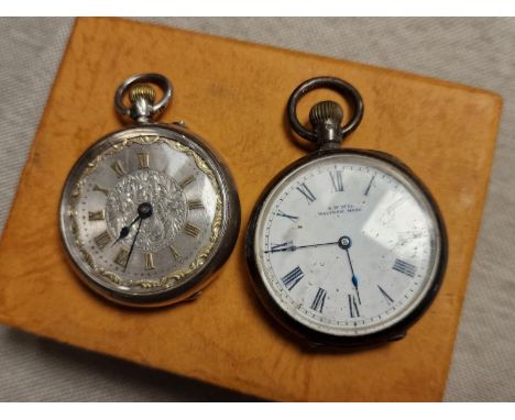 Pair of Antique Ladies Continental 935 and 925 Silver Pocketwatches - total weight 66.5g