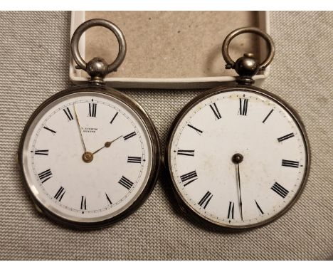 Pair of Fine Silver Cased Swiss Pocketwatches inc L Liomin of Geneva, combined weight 89.1g
