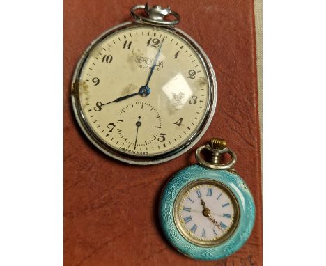 Pair of Vintage Pocketwatches inc a Pink Swiss Continental 800 Silver Ladies Pocketwatch (23.15g)