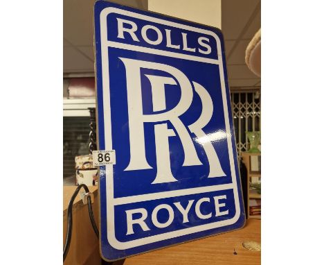Retro Automobilia Rolls Royce RR Enamel Metallic Sign - 46x31cm