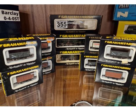 Collection of Boxed Three Graham Farish Locomotive Loco Engines and Eight Rolling Stock - Railway Train Model Toy Interest