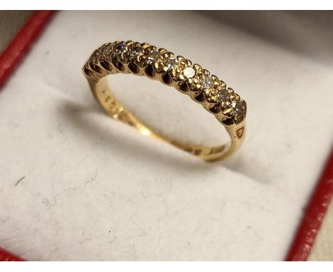 9ct Gold and Diamond Half Eternity Ring, 2.3g and size K