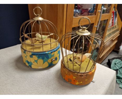 Pair of Vintage Songbird Musical Boxes