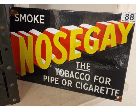 Vintage Metallic Enamel Nosegay Tobacco Advertising Sign - Tobacciana Interest, 35.5x24cm