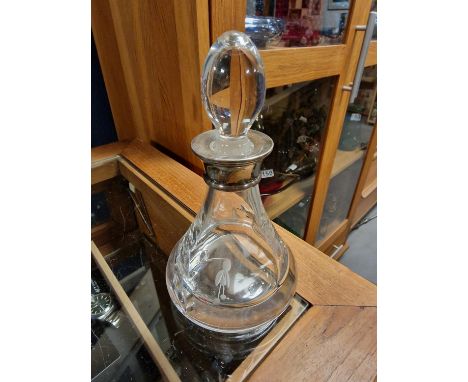 Large Hallmarked Silver Topped Scent Bottle