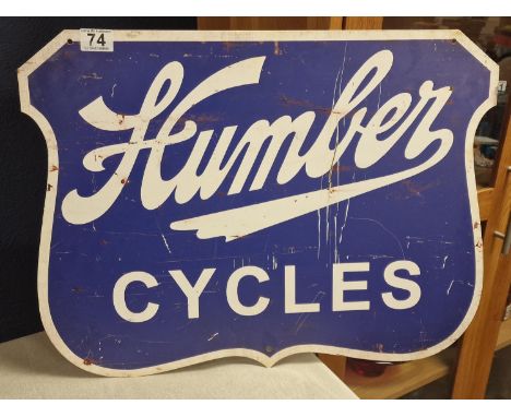 Vintage Humber Cycles Retail Shop Advertising Sign - 58x46cm