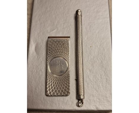 Vintage Sterling Silver Clip and Cocktail Swizzler - 20.6g