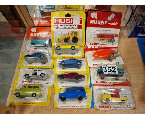 Collection of Early Husky 1:76 Scale Railway Train Model Cars and Trucks